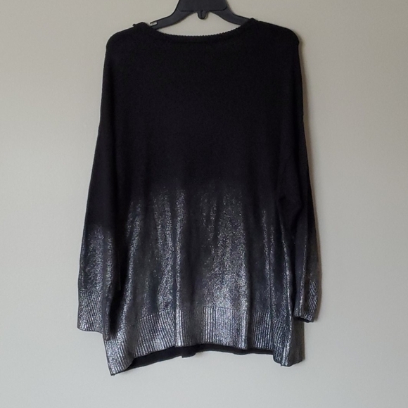 NWT Vince Camuto Metallic Ribb Trim Pull sweater - Picture 4 of 8